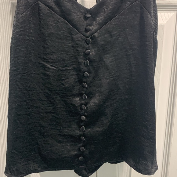 Shinestar Sleeveless Faux Button Up Blouse - Picture 2 of 7